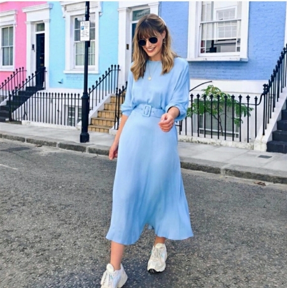 Zara blue belted dress Clearance